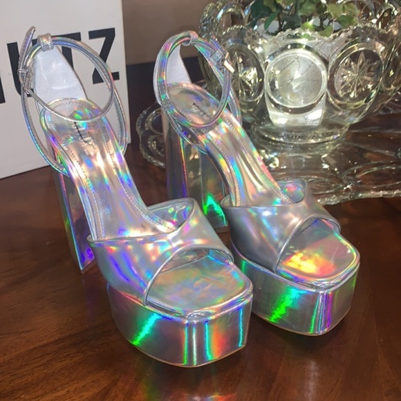 ‼️New Schutz Aryia Metallic Platform Sandals 170.00 - Picture 7 of 16